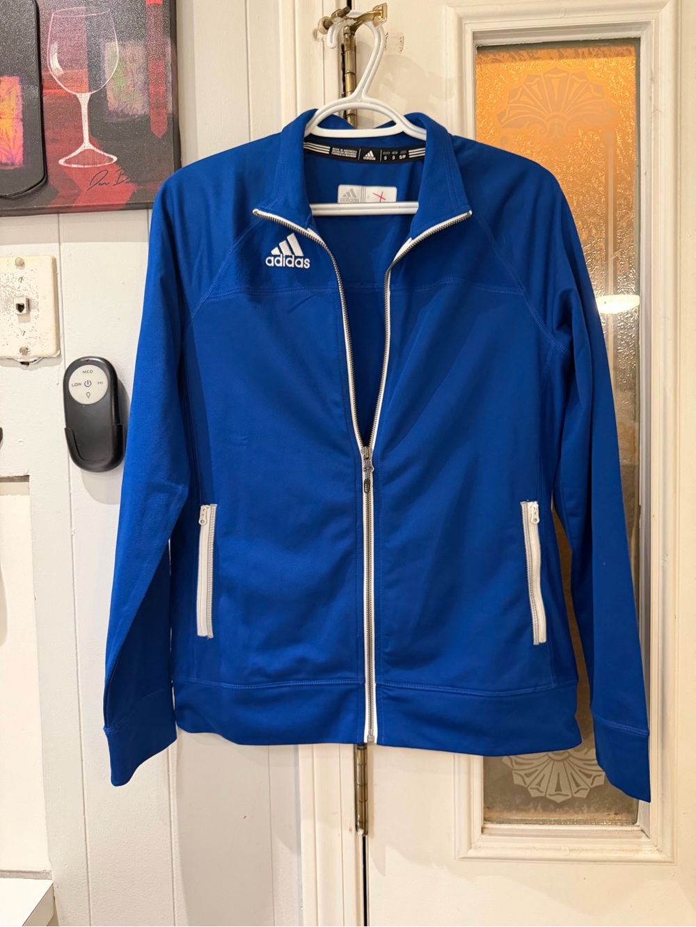 adidas Royal Blue Full-Zip Lightweight Jacket with White Trim